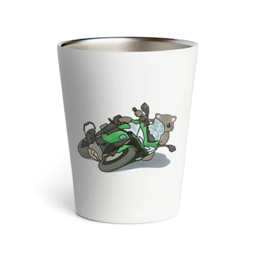 バイクを乗りこなす猫 Thermo Tumbler