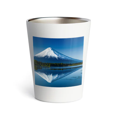 湖に反射する富士山 Thermo Tumbler