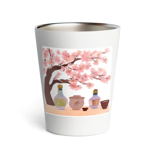 桜の下で花見酒 Thermo Tumbler