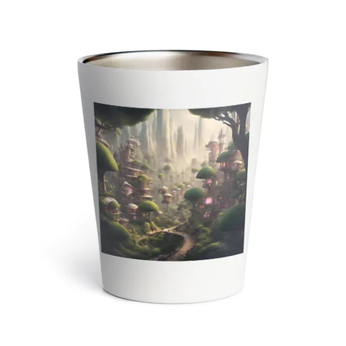 景色がきれいな町のイラストグッズ Thermo Tumbler