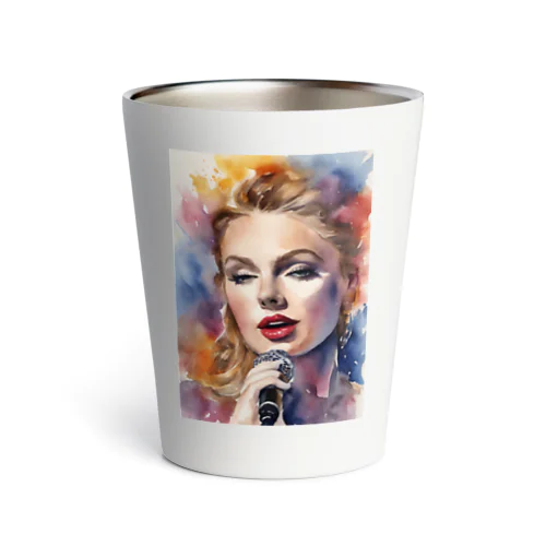 AI「Taylor Swift」水彩 Thermo Tumbler