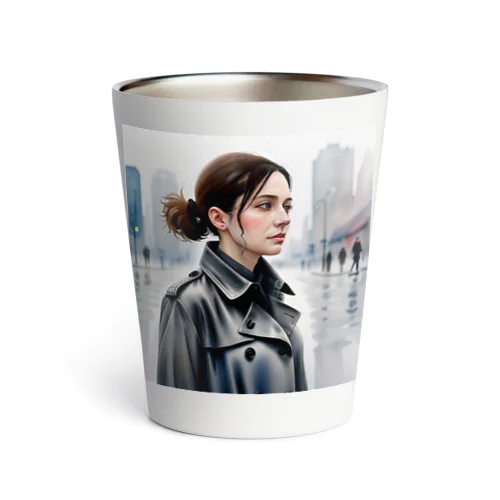 コートの女性 Thermo Tumbler