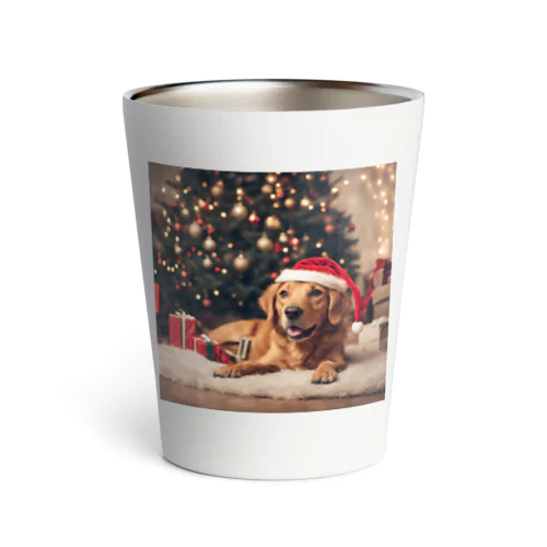 クリスマスを満喫する犬 Thermo Tumbler