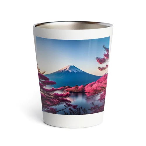 富士山と紅葉、そして湖のグッズ Thermo Tumbler