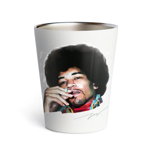 ジミヘン ジミヘンドリックス Jimi Hendrix イラスト 絵 ロック ギター ギターリスト ブルース Thermo Tumbler