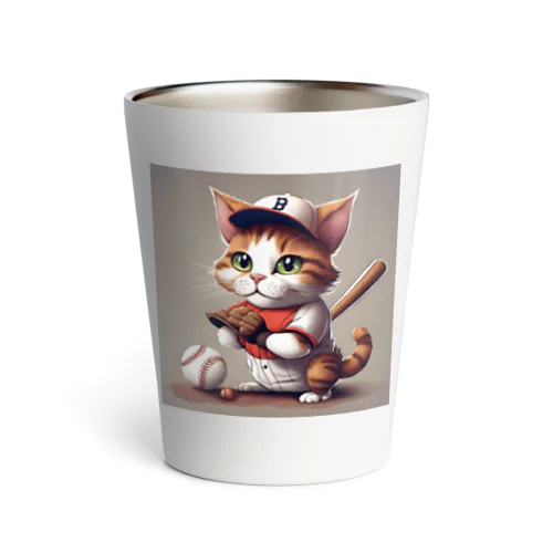 野球猫、茶トラ サーモタンブラー