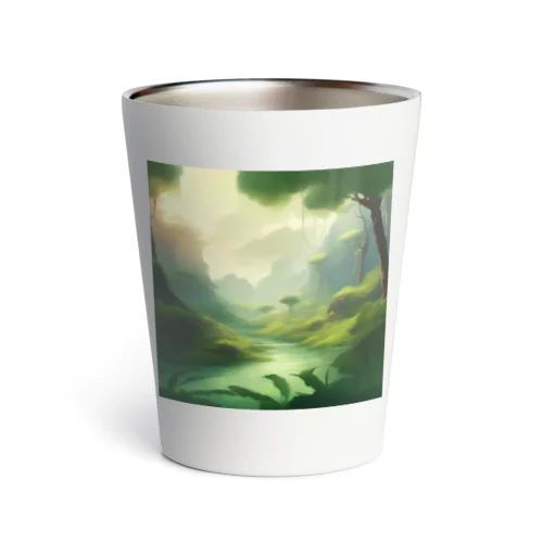  幻想の森 グリーンウンダー アートプリント Thermo Tumbler