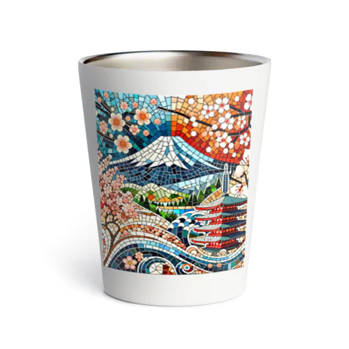 日本の伝統と美しさを象徴するモザイクアート Thermo Tumbler