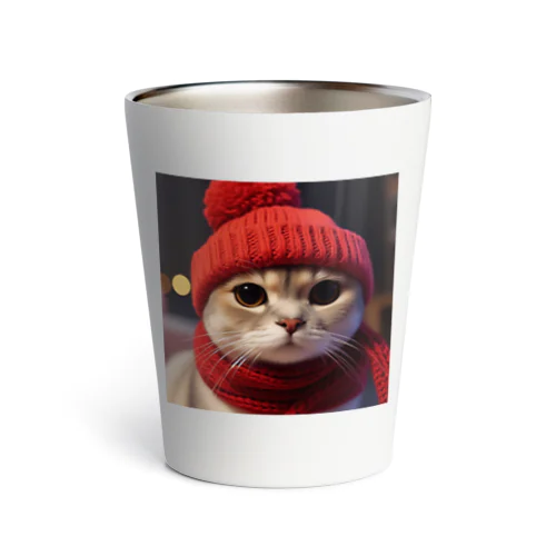 雪の日の猫 Thermo Tumbler