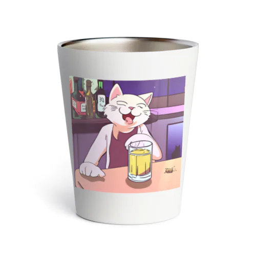 酔っ払いの猫くん Thermo Tumbler