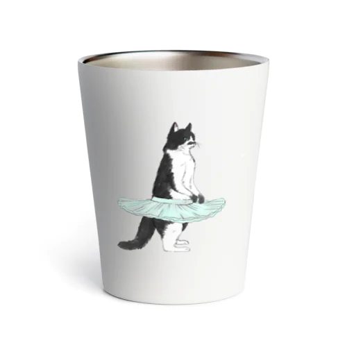 バレリーナ黒ぶち猫 Thermo Tumbler