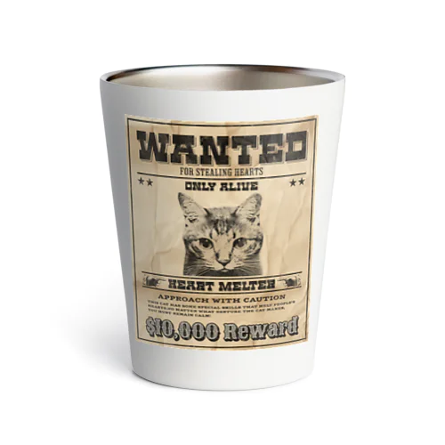 WANTED ハート泥棒（舌をだす猫） サーモタンブラー