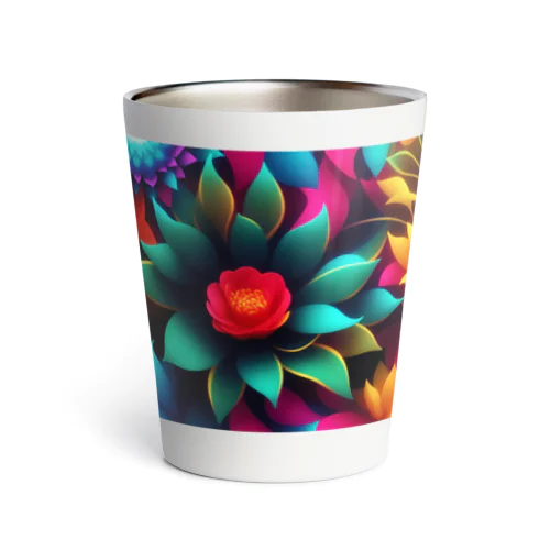 カラフルフラワー..色鮮やかな花 Thermo Tumbler