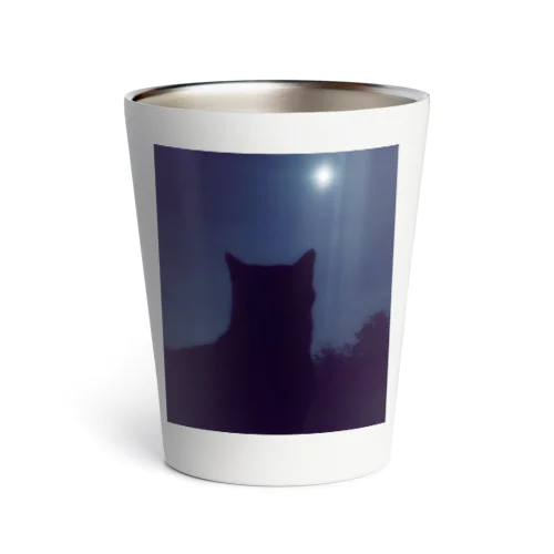 猫と月。 Thermo Tumbler