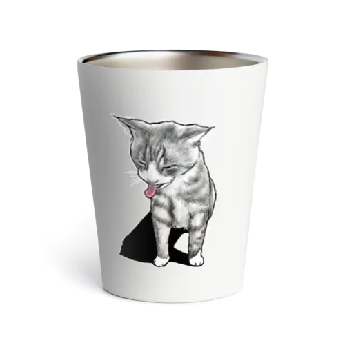 暑さにたえられない猫(文字なし) Thermo Tumbler