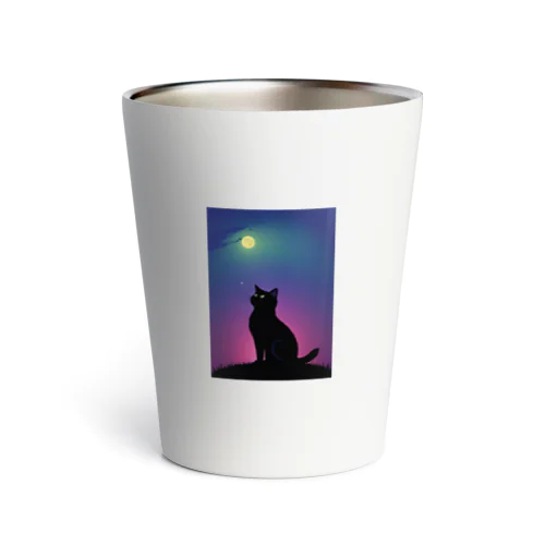 黒猫と不思議な夜 Thermo Tumbler