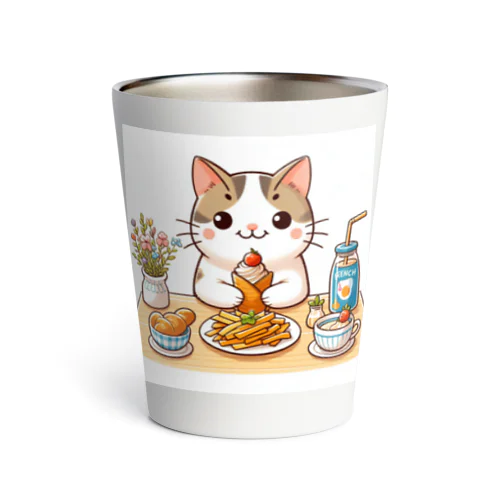 猫くんの豪華なカフェごはん♪ Thermo Tumbler