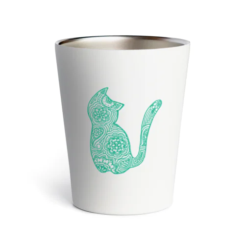 線画アートねこのモチーフグッズ Thermo Tumbler