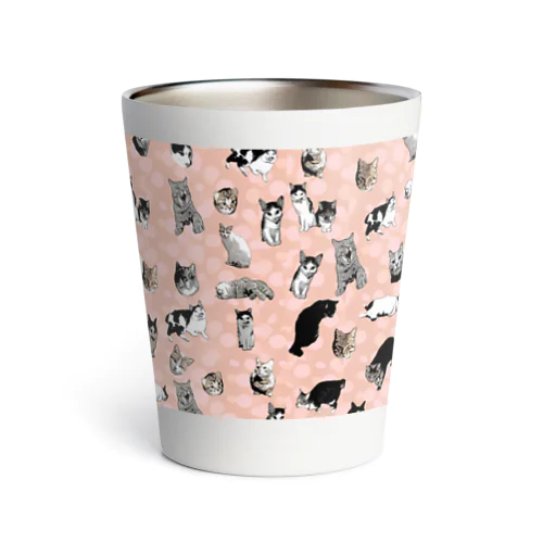 I LOVE CAT's　(PINK) 猫だらけマグ！最高にキュートな猫パラダイス！ Thermo Tumbler