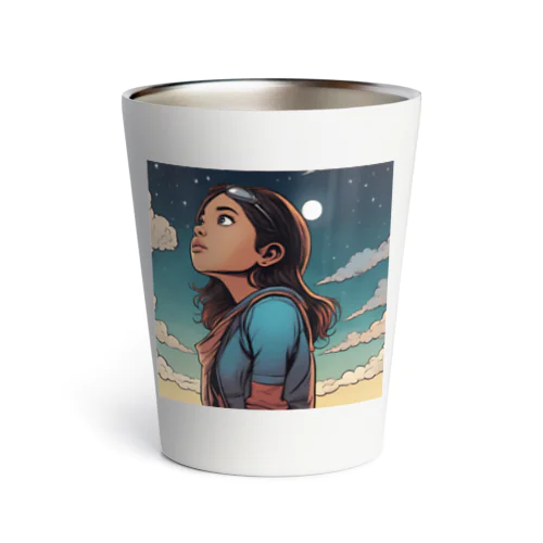 The girl who looks at the sky Thermo Tumbler