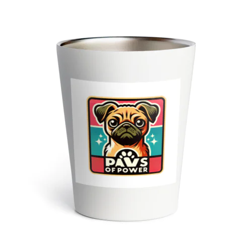 パグチワワ「Paws of Power」 Thermo Tumbler