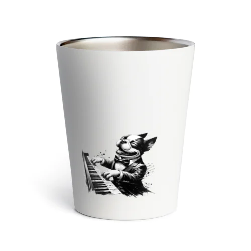 Boston terrier plays(ピアノ2) Thermo Tumbler