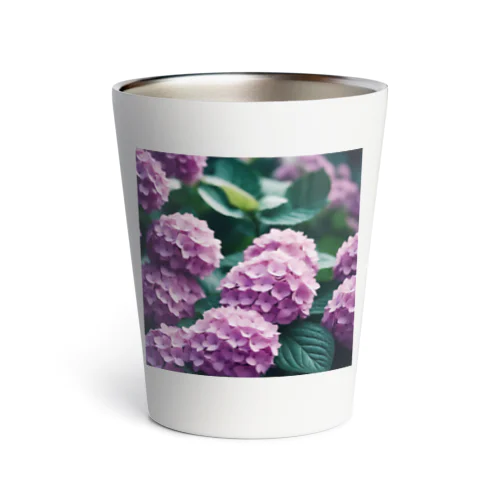 アジサイの球状の花房 Thermo Tumbler