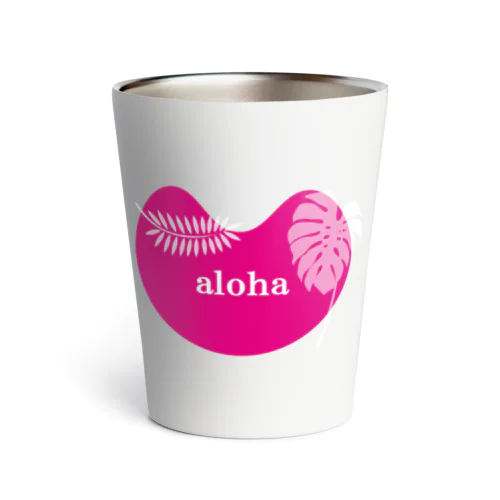 ピンク　ハート　aloha サーモタンブラー