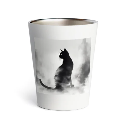 謎めいたモノクロねこ Thermo Tumbler