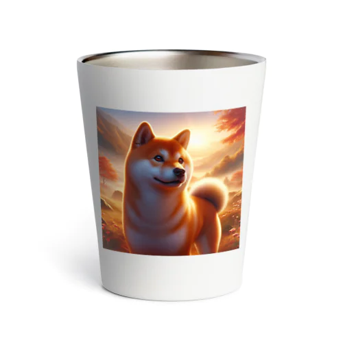 夕方の黄昏　柴犬 Thermo Tumbler