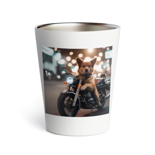 バイクに乗っているワンちゃん Thermo Tumbler