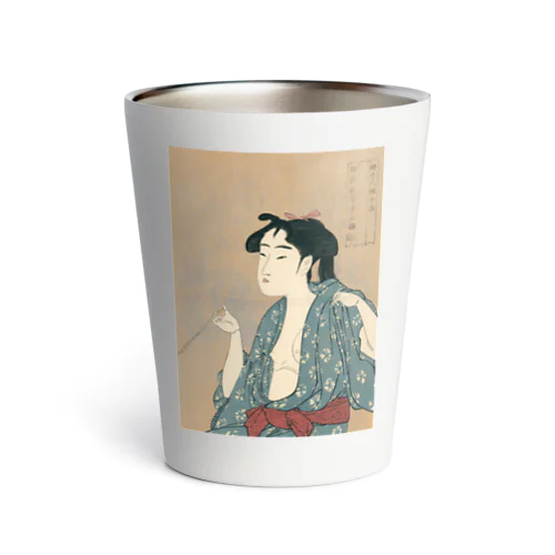 浮世絵：喜多川歌麿_婦女人相十品・煙草の煙を吹く女 Thermo Tumbler