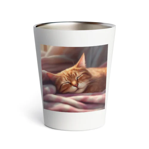 猫の寝顔 Thermo Tumbler