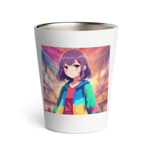 ポップカラーのカーディガンな女の子 Thermo Tumbler