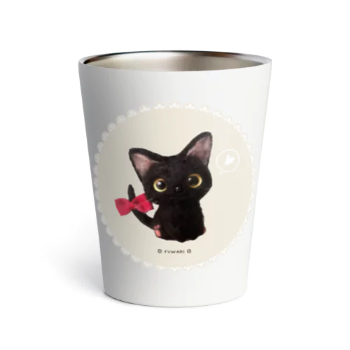 黒猫しっぽリボン Thermo Tumbler