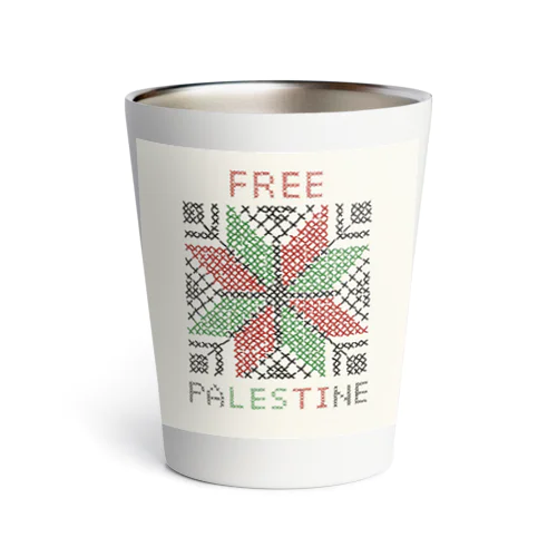 FREE Palestine 正方形 Thermo Tumbler