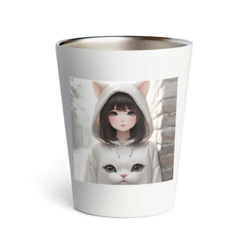 猫パーカーの女の子(13) Thermo Tumbler