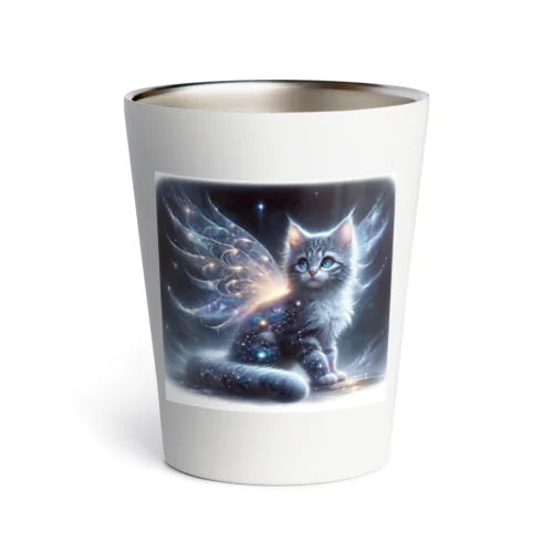 星空の舞、夜を守る猫 Thermo Tumbler