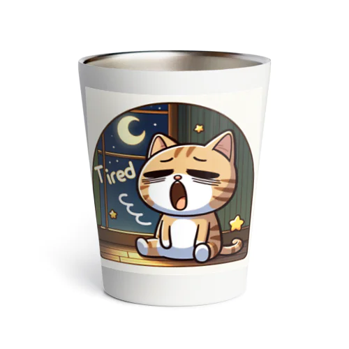 Tired cat 5 Thermo Tumbler