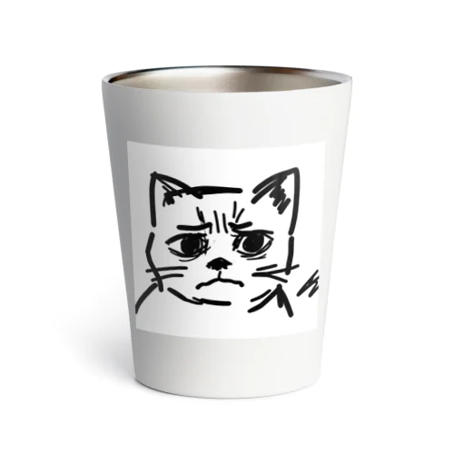 訝しげな顔の猫 Thermo Tumbler