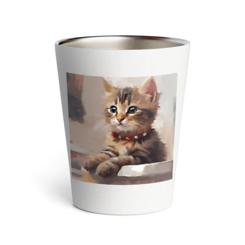 猫の絵画風イラストグッズ Thermo Tumbler