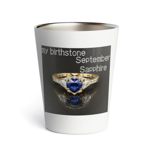 Birthstone/heart-shaped ring/September Thermo Tumbler