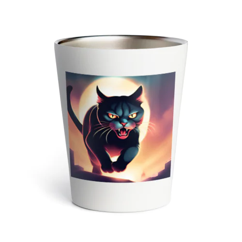 かわいい猫の威嚇 Thermo Tumbler