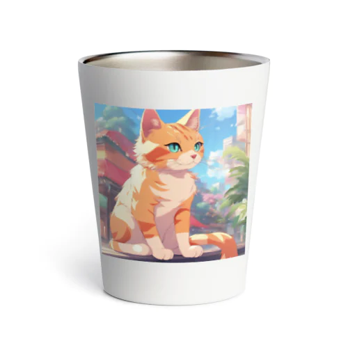 窓辺に佇む、かわいらしい猫ちゃんの姿🐱✨ Thermo Tumbler