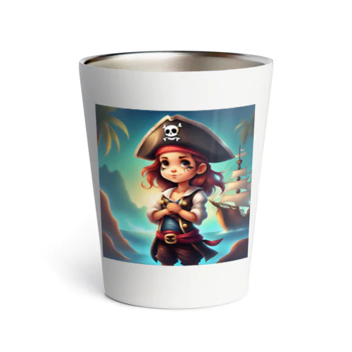 可愛い海賊の女の子 サーモタンブラー