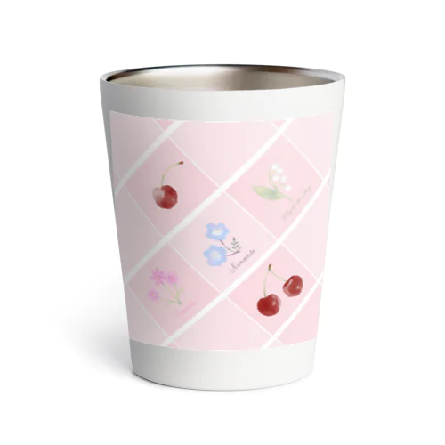 Cherry & Flower Thermo Tumbler