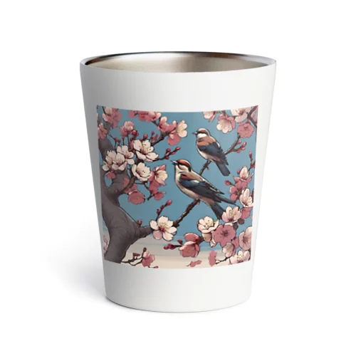 桜と雀（Cherry blossom & sparrow)  01 Thermo Tumbler