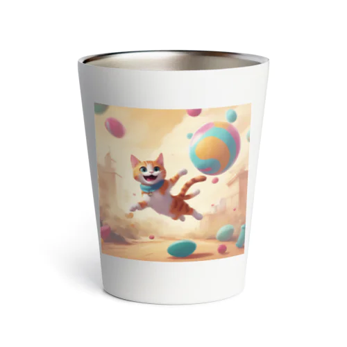 遊んでる猫 Thermo Tumbler