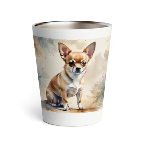 Chihuahua　チワワ　水彩画風 Thermo Tumbler