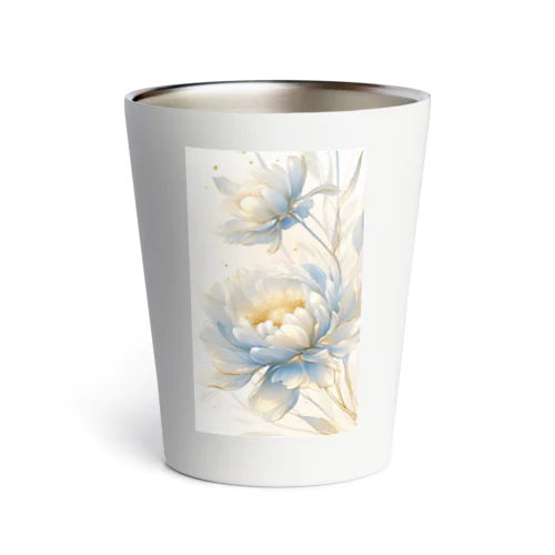 Lucky Flower Silver Blue Thermo Tumbler